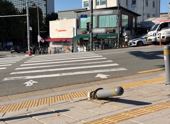 A site where a drunk driver crashed into two Japanese tourists last month in Dongdaemun District, eastern Seoul. The accident killed a 58-year-old mother and injured her 38-year-old daughter. [YONHAP]