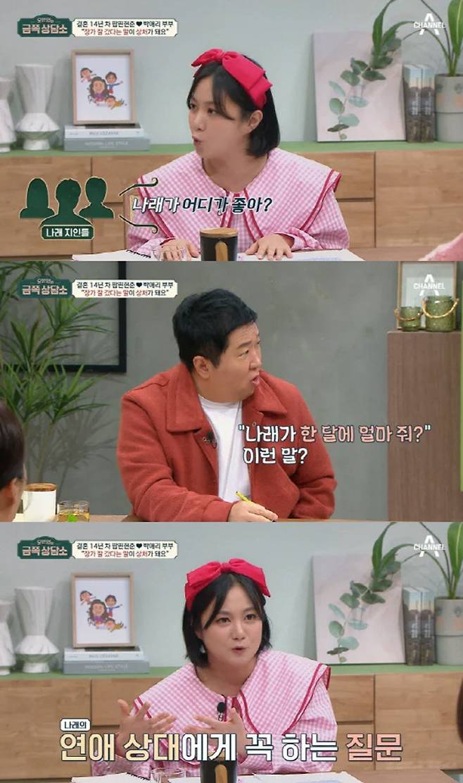 개그우먼 박나래가 지난해 1월 출연한 채널A '오은영의 금쪽 상담소'에서 남자친구에 대한 금전 관련 농담을 자주 들었다고 토로했다. /사진=채널A '오은영의 금쪽상담소' 방송 화면