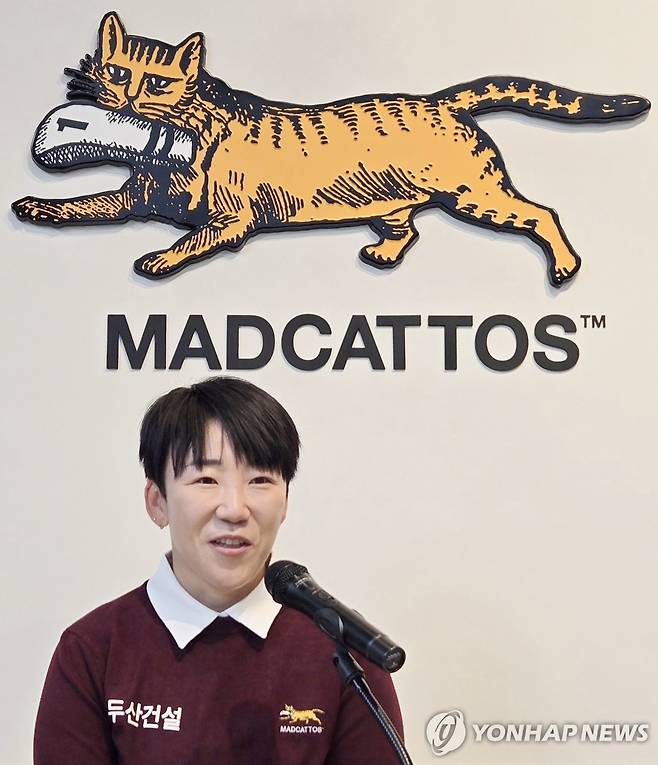 인터뷰하는 신지애 [촬영 최송아]