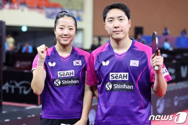 신유빈(왼쪽)과 임종훈. /사진=뉴스1