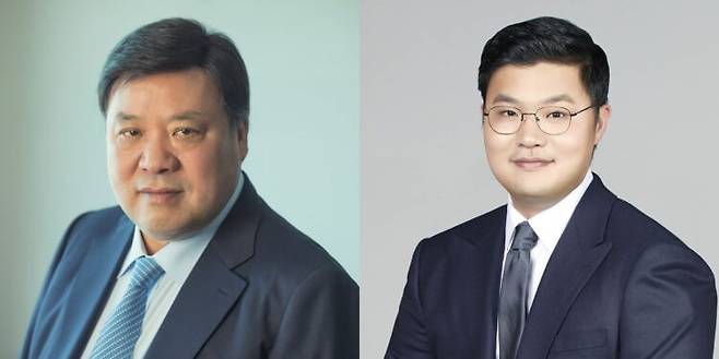 서정진(왼쪽) 셀트리온 회장과 차남인 서준석 북미본부장. 사진=셀트리온