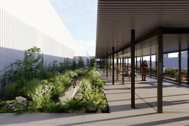 오랜 시간 닫혀있던 세종문화회관 대극장 옥상을 시민에게 개방하는 '세종문화회관 옥상정원 조성 사업'의 최종 당선작으로 '건축사사무소 김이홍아키텍츠+스튜디오테라'가 선정됐다. 사진은 옥상정원 동측면으로 광화문광장 방향의 모습. /서울시