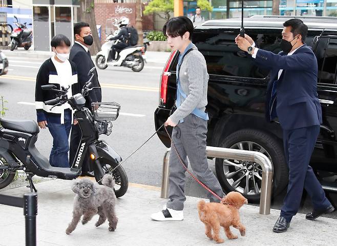 샤이니 키와 반려견 꼼데, 가르송. /뉴스1