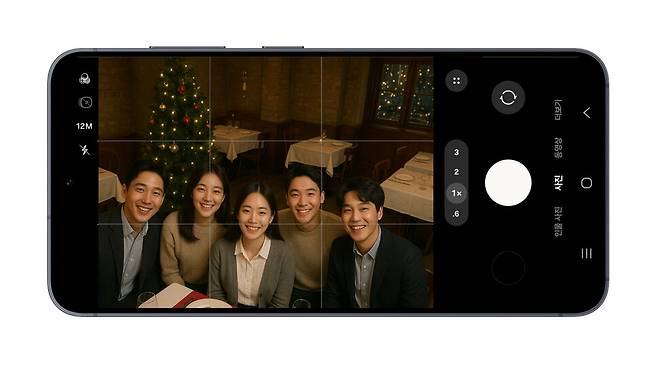 ‘하이 앵글’로 찍은 송년 모임 사진 사례. 에이아이(AI)를 활용한 작품. 김성주 제공