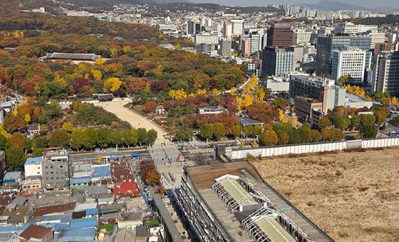 서울 종묘와 세운4구역 모습. [사진=연합뉴스]