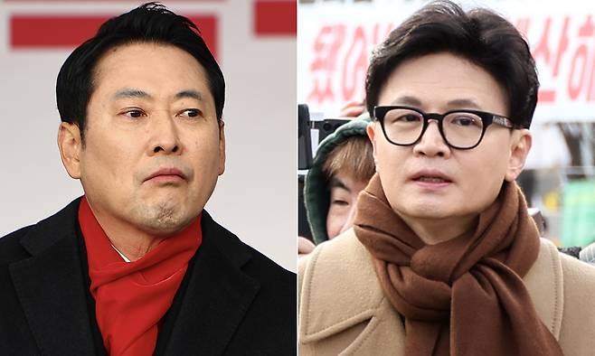 국민의힘 장동혁 대표, 한동훈 전 대표. 뉴시스