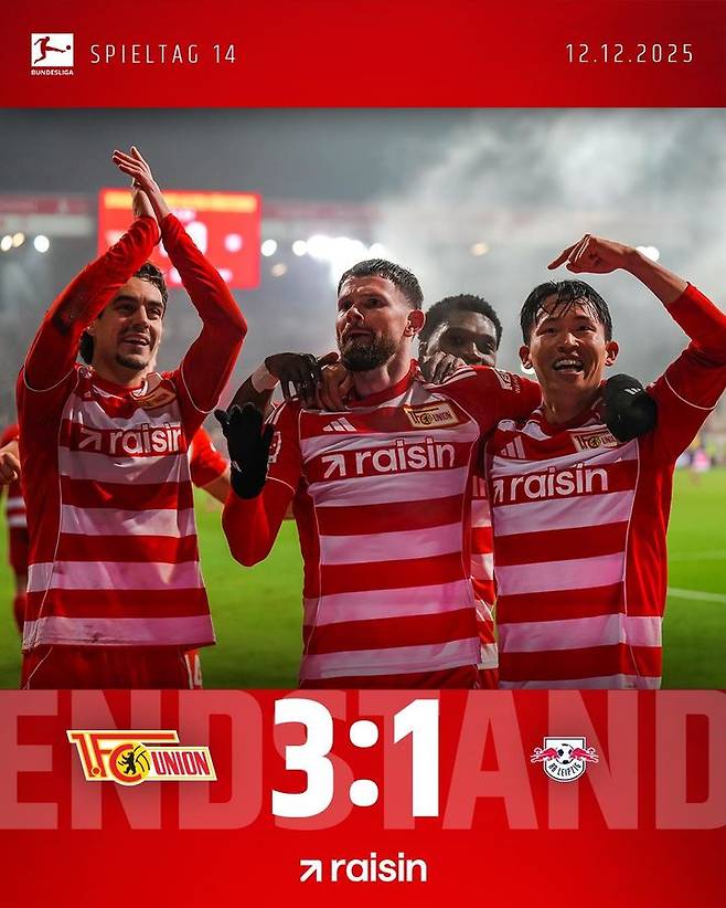 [서울=뉴시스] 독일 프로축구 분데스리가 우니온 베를린의 정우영. (사진=우니온 베를린 SNS 캡처) *재판매 및 DB 금지