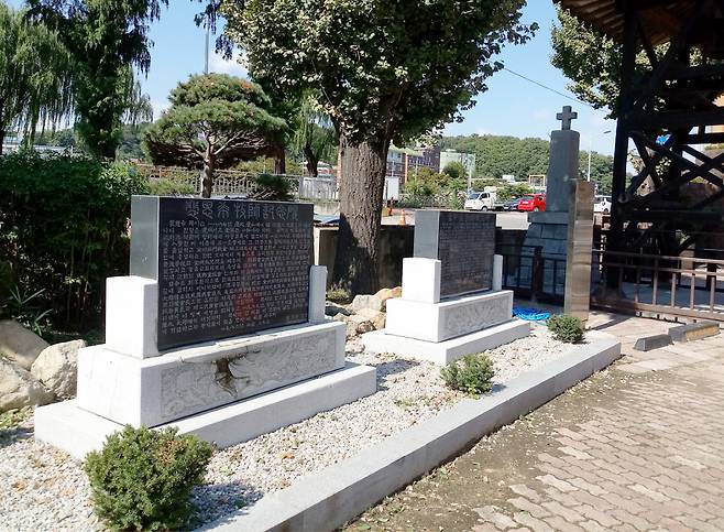 김인전목사가 시무했던 전북 전주시 서문교회 안의 김인전목사 기념비.사진= 국가보훈부