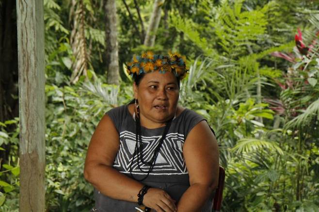 인터뷰를 하고 있는 피앙 사테레-마웨. 어린이과학동아 제공&nbsp;