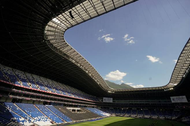 [몬테레이=AP/뉴시스] 2026 국제축구연맹(FIFA) 북중미 월드컵이 열리는 멕시코 BBVA 스타디움. 2022.07.18.