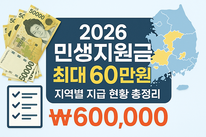 2026 민생지원금 최대 60만원 지역별 지급 현황 총정리