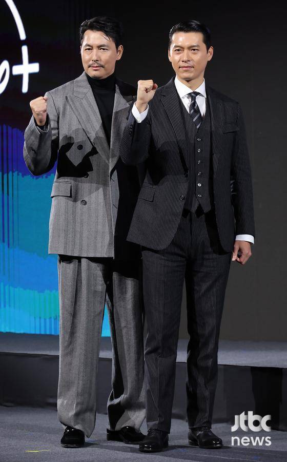 15일 오전 서울 그랜드 인터컨티넨탈 서울 파르나스에서 디즈니+ 오리지널 시리즈 '메이드 인 코리아' 제작발표회가 열렸다. 우민호 감독, 배우 현빈, 정우성, 우도환, 서은수, 원지안, 정성일, 강길우, 노재원, 박용우가 참석했다. 박세완 엔터뉴스팀 기자 park.sewan@jtbc.co.kr