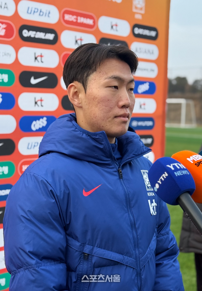 U-23 축구대표팀 강상윤이 15일 대한민국축구종합센터에서 인터뷰에 응하고 있다. 천안 | 정다워 기자