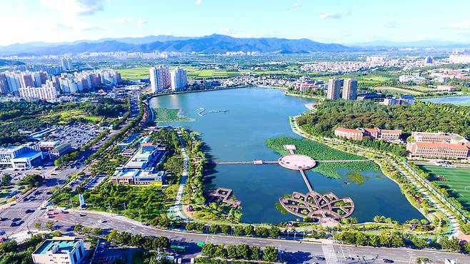 ▲ 경산 남매지 전경