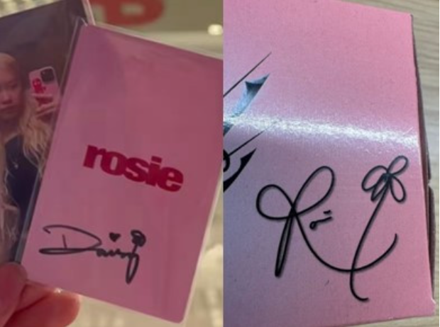 데이지 사인(왼쪽)과 블랙핑크 로제 사인./X 캡처