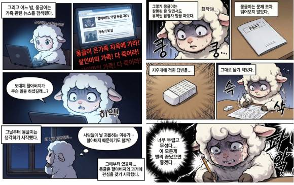 몽글이 웹툰의 한 장면. [사진=전우원 인스타그램]