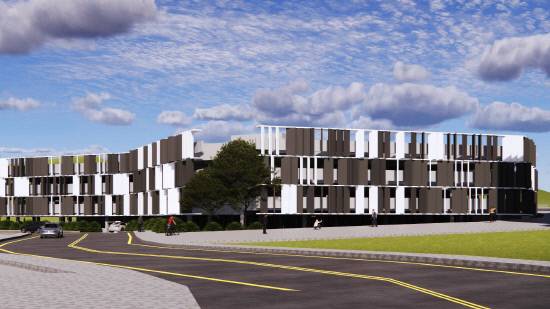 진주시가 진주역세권 주차난 해소를 위해 내년 실시용역을 시작으로 공영주차타워 조성사업을 추진한다. 사진은 조감도