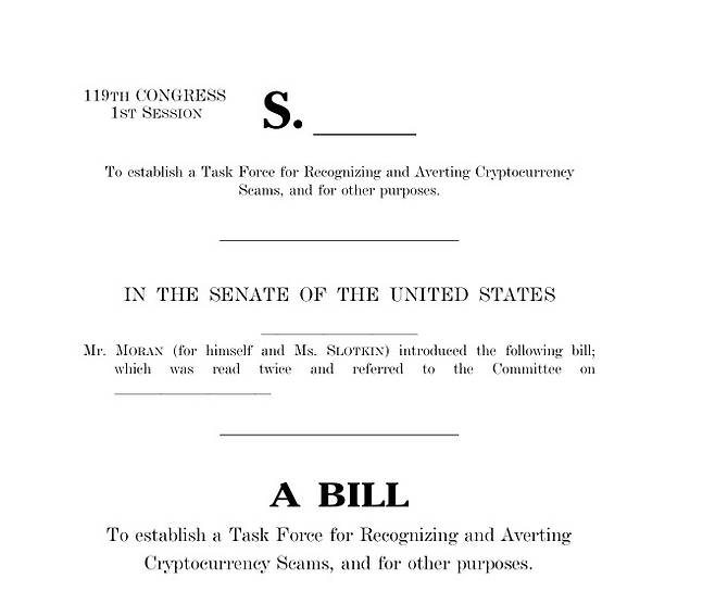엘리사 슬롯킨 민주당 상원의원(미시간주)과 제리 모란 공화당 상원의원(캔자스주)이 공동발의한 ‘암호화폐 집행을 위한 기관 체계 강화법안’(SAFE Crypto Act) 원문. (자료=엘리사 슬롯킨 의원 홈페이지)