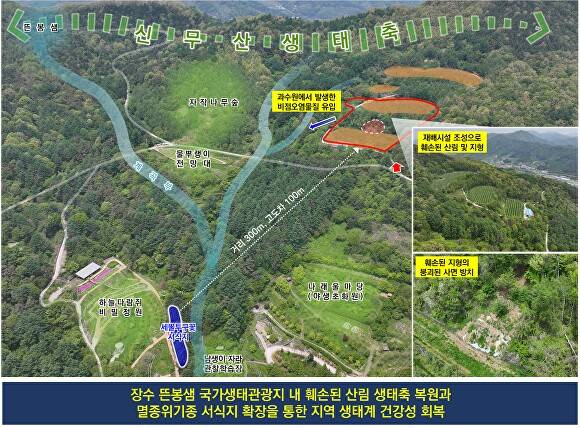 뜬봉샘 국가생태관광지 훼손 생태 복원 계획지도  [사진=장수군]