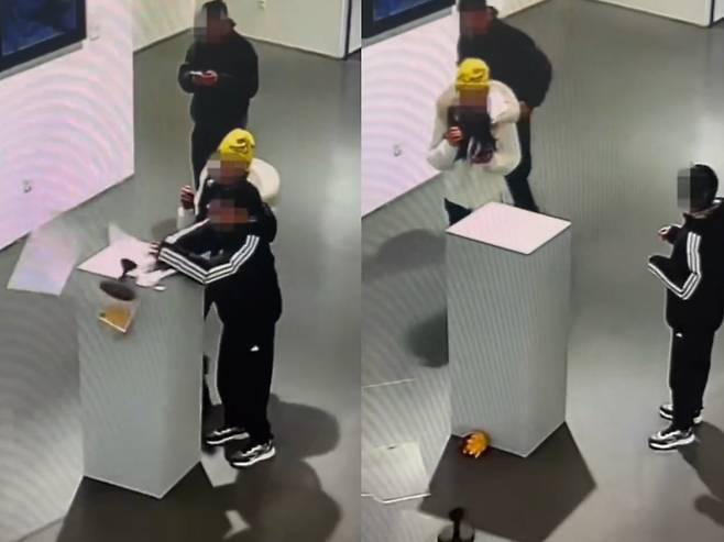 금관이 떨어지는 장면 [장카이이 SNS 갈무리]