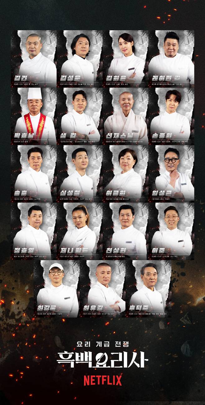 ‘흑백요리사2’ 38인 흑백셰프 프로필 공개 (제공: 넷플릭스)