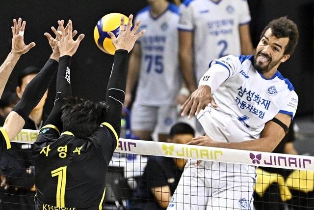 전체 공격 시도 가운데 11.7%가 상대 블로커에게 막힌 삼성화재 아히. 한국배구연맹(KOVO) 제공