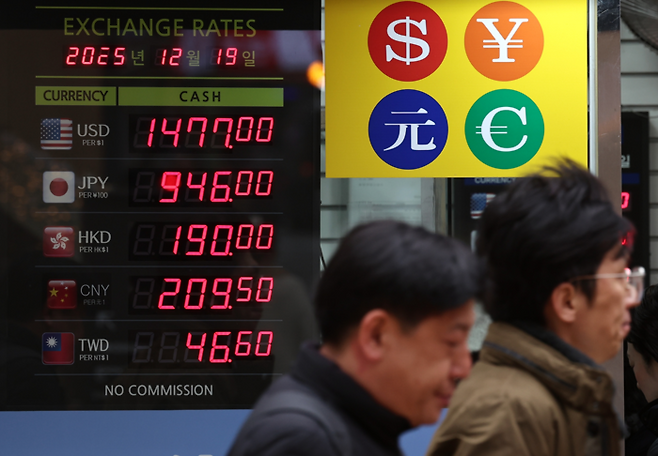 한국은행이 고공행진 중인 환율을 진정시키기 위해 한시적으로 외화지급준비금에 이자를 지급하고 외환건전성 부담금을 면제하는 방안을 실시하기로 19일 결정했다. [뉴스1]