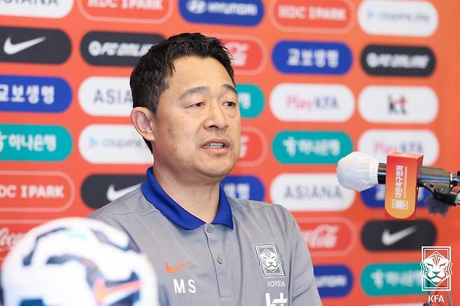 U-22 대표팀 취임 기자회견 당시 이민성 감독. /사진=대한축구협회 제공