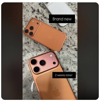 변색된 아이폰17 프로 [레딧 캡처. 재판매 및 DB 금지]