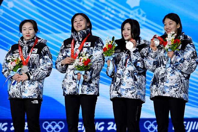 김아랑(왼쪽에서 두 번째). 사진=AFPBB NEWS