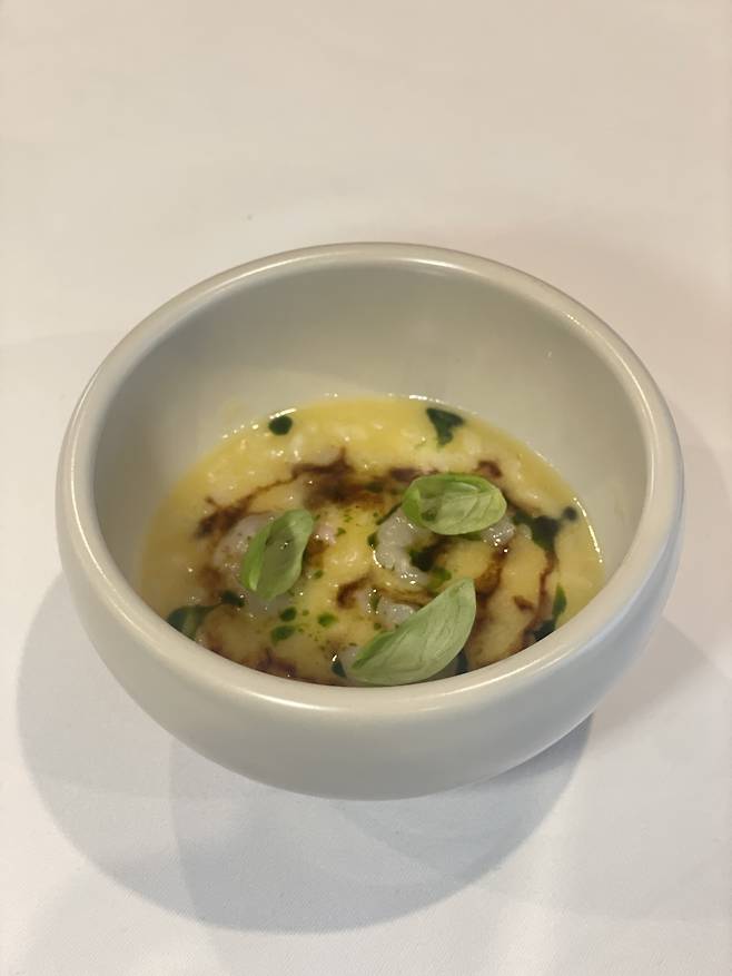 Scampi risotto at Trattoria Sam Kim (Hong Yoo/ The Korea Herald)