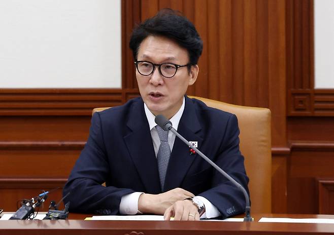 김민석 국무총리가 10일 오전 서울 종로구 정부서울청사에서 열린 국가정책조정회의에서 발언하고 있다. 2025.12.10. 뉴시스