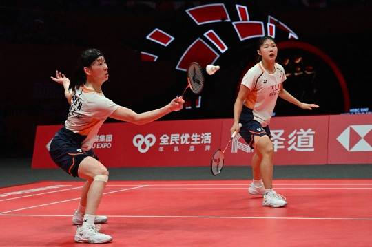 여자복식 이소희와 백하나(좌측부터). 사진[AFP=연합뉴스]