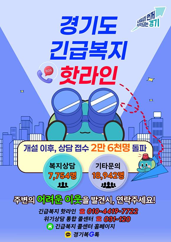경기도 긴급복지 핫라인 안내문. [사진=경기도]