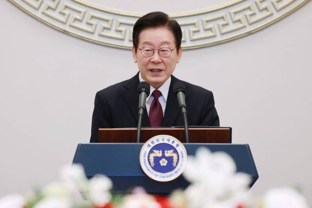 ▲이재명 대통령이 22일 청와대 영빈관에서 열린 대한노인회 초청 오찬에서 발언하고 있다. ⓒ연합뉴스