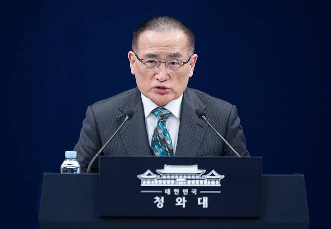 위성락 국가안보실장이 24일 청와대 춘추관에서 미국·캐나다·일본 방문 관련 브리핑을 하고 있다./뉴스1