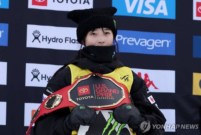 월드컵 코퍼마운틴 대회에서 우승 차지한 최가온_[게티이미지/AFP=연합뉴스]