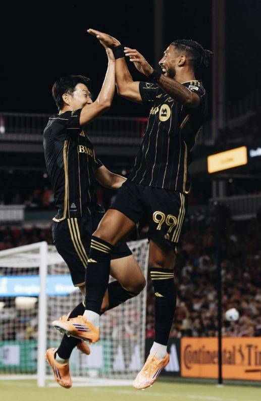 LAFC의 공격 듀오 손흥민과 드니 부앙가. LAFC SNS 제공