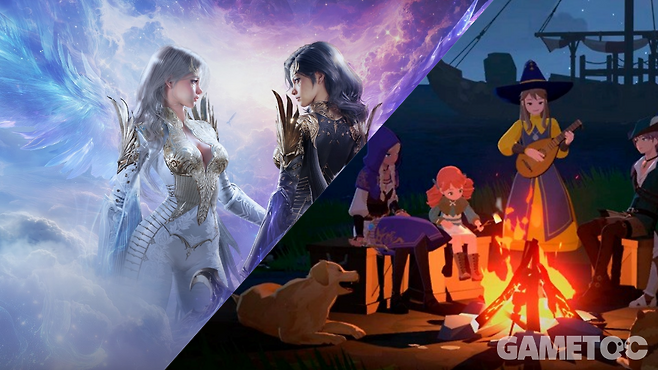 2025년 한해를 이끈 MMORPG '마비노기 모바일'과 '아이온2' (사진=김영찬 기자)