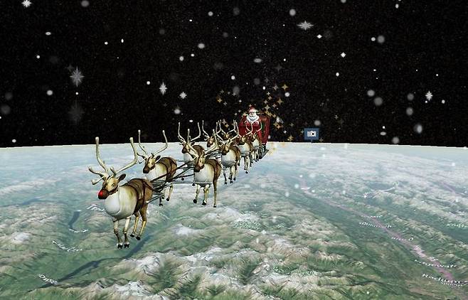 전 세계를 돌고 있는 산타. ⓒ NORAD 이벤트 페이지