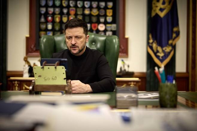 볼로디미르 젤렌스키 우크라이나 대통령은 미국과의 평화 회담에서 많은 부분들에 의견이 일치했지만, 영토 문제가 여전히 해결되지 않다고 말했다. 사진은 우크라이나 대통령실이 홈페이지에 공개한 젤렌스키 대통령 사진. 사진=뉴시스