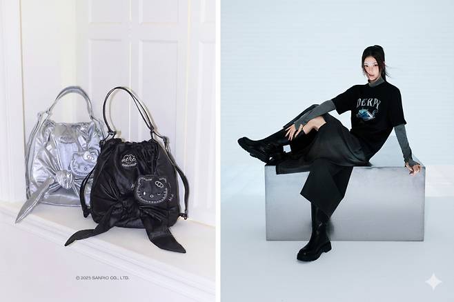 아떼 바네사브루노의 헬로키티 르봉백(왼쪽)과 에잇세컨즈가 선보인 케이팝 데몬 헌터스 협업 상품