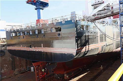 한화필리조선소 건조 선박 (필라델피아=연합뉴스) 이지헌 특파원 = 지난 22일(현지시간) 미국 펜실베이니아주 필라델피아의 한화필리조선소의 드라이 독(건조시설)에서 건조 중인 선박의 모습. 2025.12.25 pan@yna.co.kr