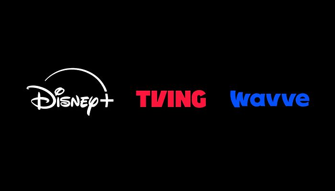 디즈니+·티빙·웨이브 로고ⓒ각사