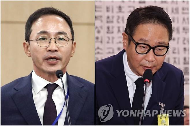 김오진 전 국토교통부 차관(왼쪽)과 김태영 21그램 대표 [연합뉴스 자료사진]