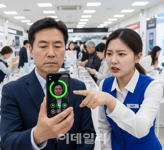 안면인식을 테스트 하는 장면을 AI로 구성했다(사진=나노바나나)