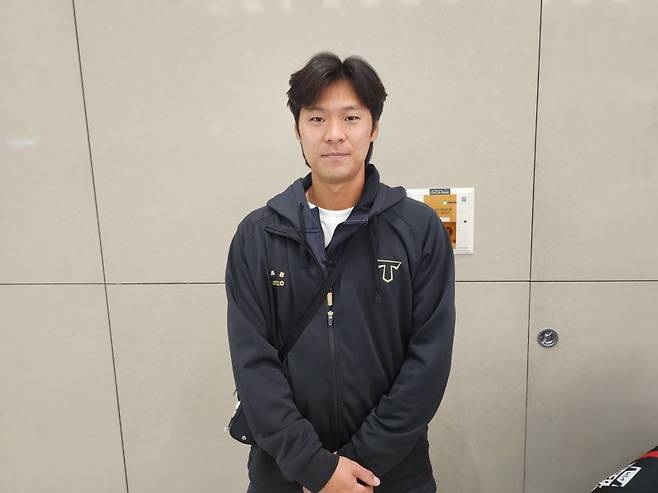 11월 24일 마무리캠프에서 돌아오는 인천공항에서 만난 김규성.사진=전상일 기자