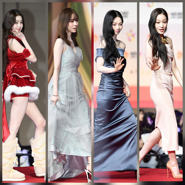 2025 SBS 가요대전 레드카펫을 밟은 순간, 현장 시선은 자연스럽게 네 명에게 쏠렸다. 사진=천정환 기자