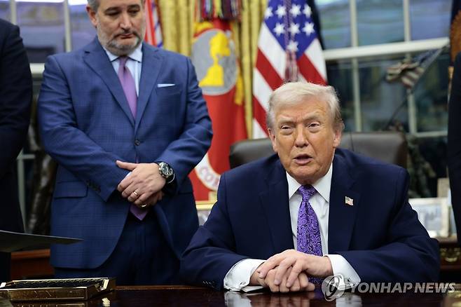 백악관의 트럼프 미국 대통령 [UPI=연합뉴스. 재판매 및 DB 금지]