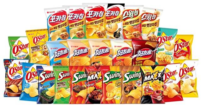 오리온의 생감자칩 제품, / 사진=오리온